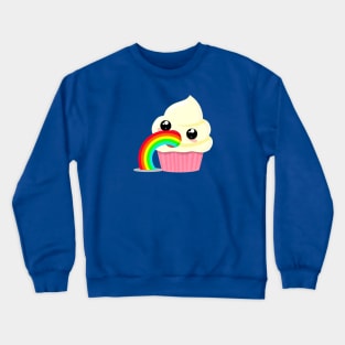 Kawaii Puking Rainbow Cupcake Emoji Crewneck Sweatshirt